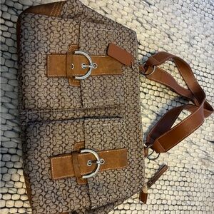 Coach Tan and Brown Monogram Interior